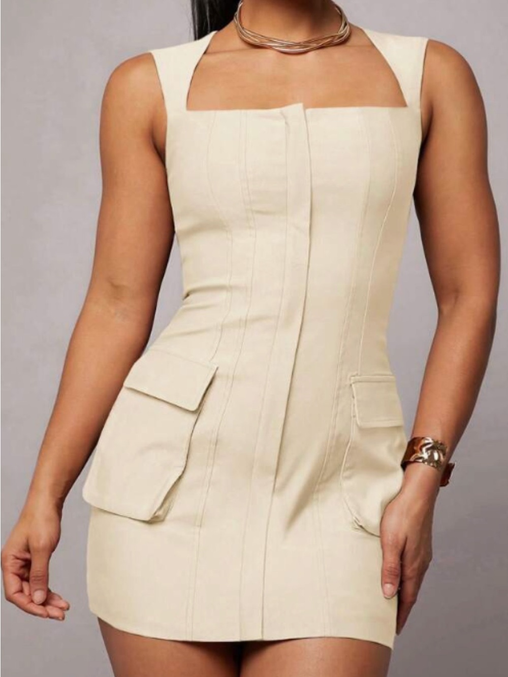 Cargo Pocket Mini Dress